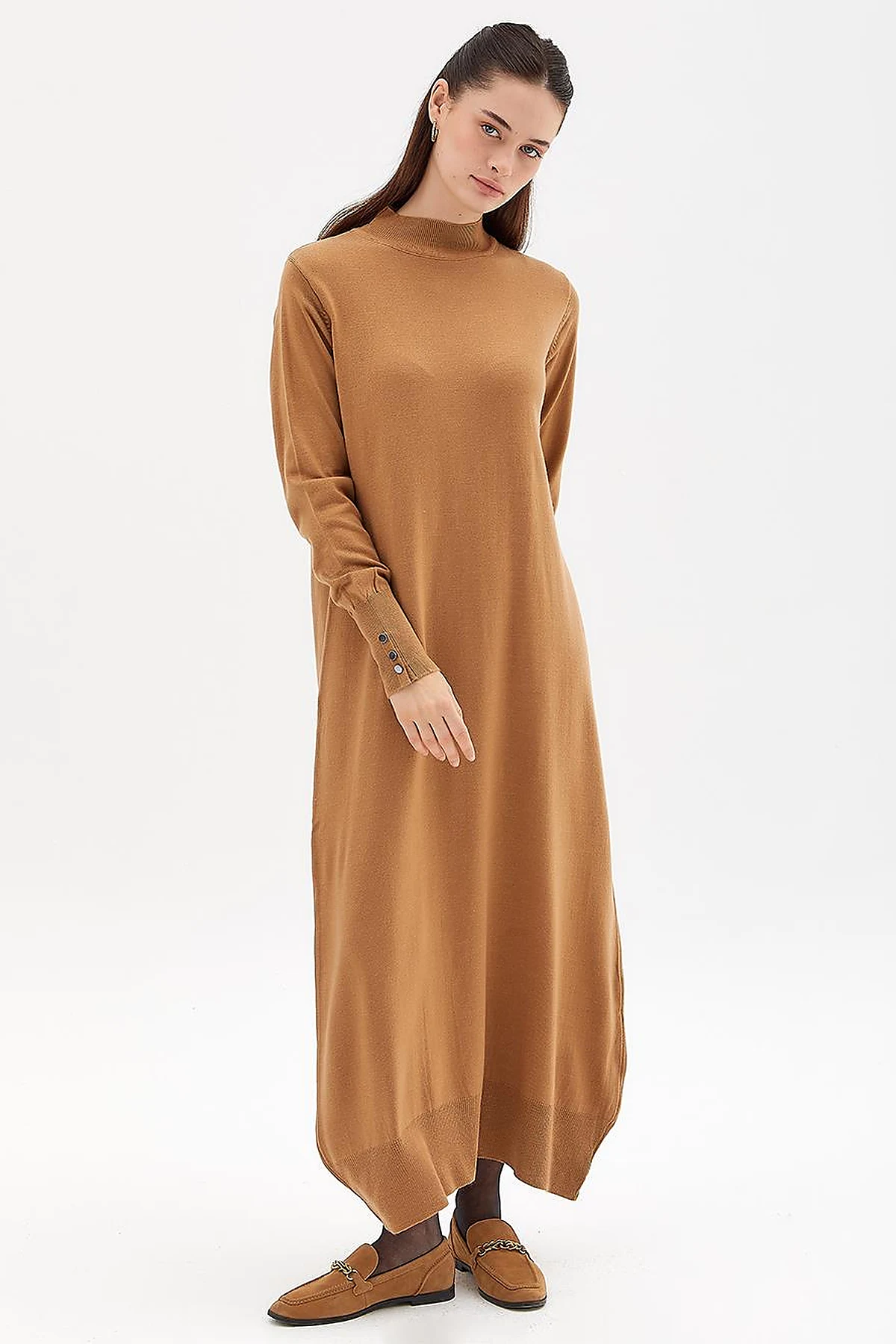  Half Turtleneck Knitwear Dress Beige 