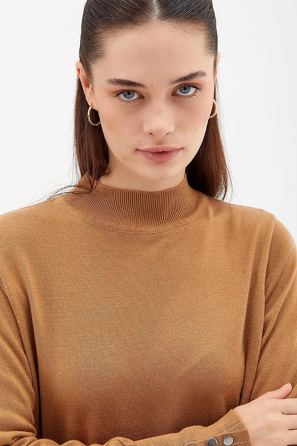  Half Turtleneck Knitwear Dress Beige 