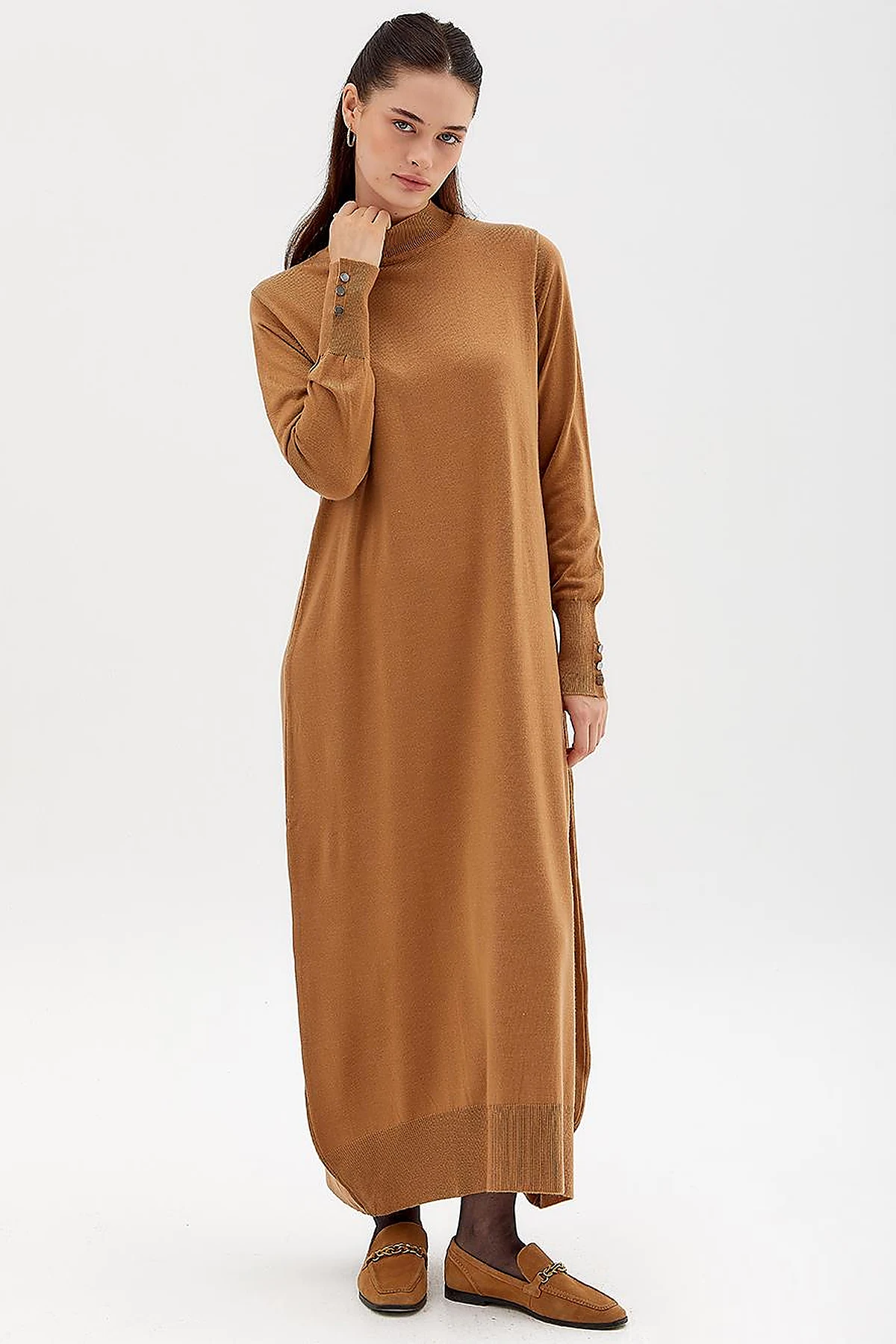  Half Turtleneck Knitwear Dress Beige 