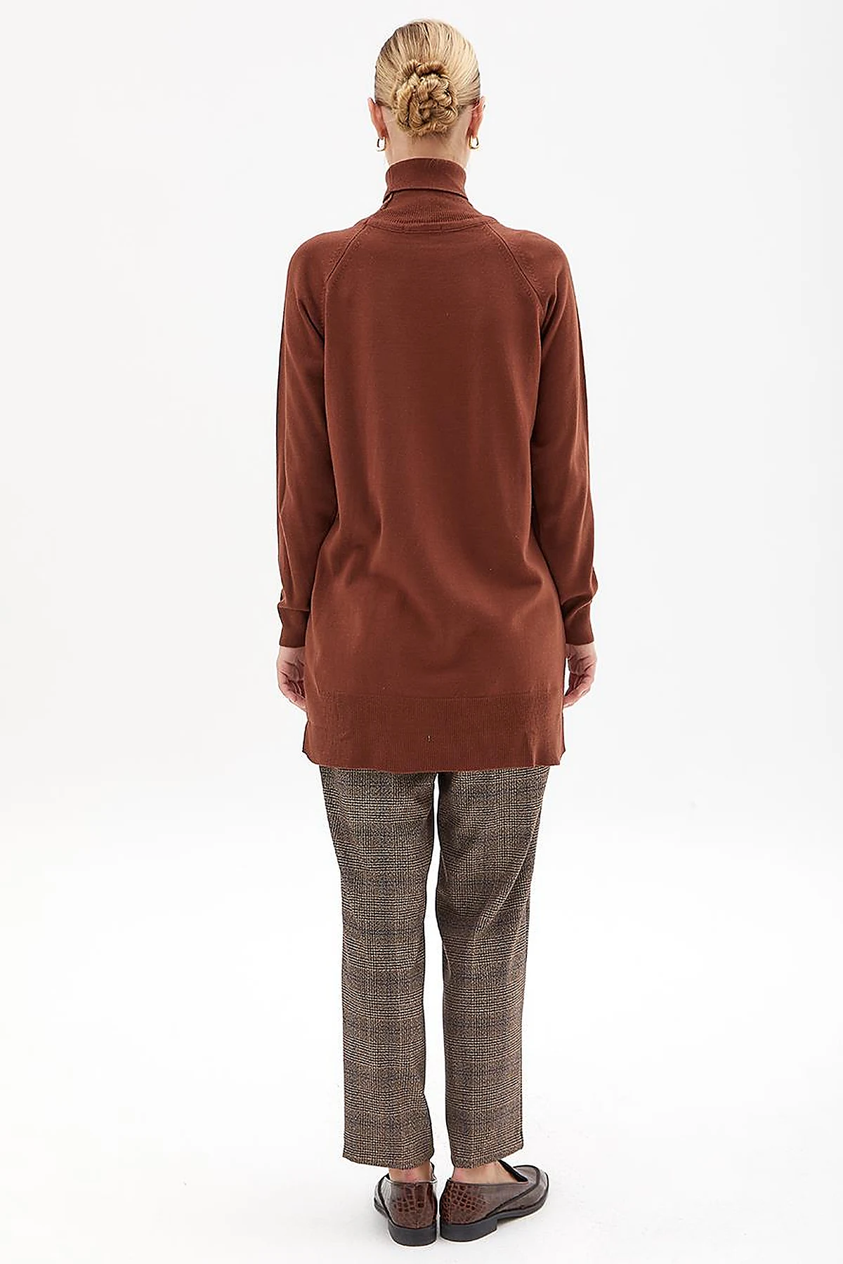 Turtleneck Knitwear Tunic Dark Brown