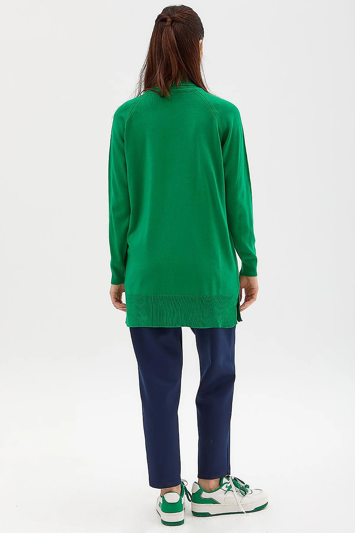 Turtleneck Knit Blouse Green