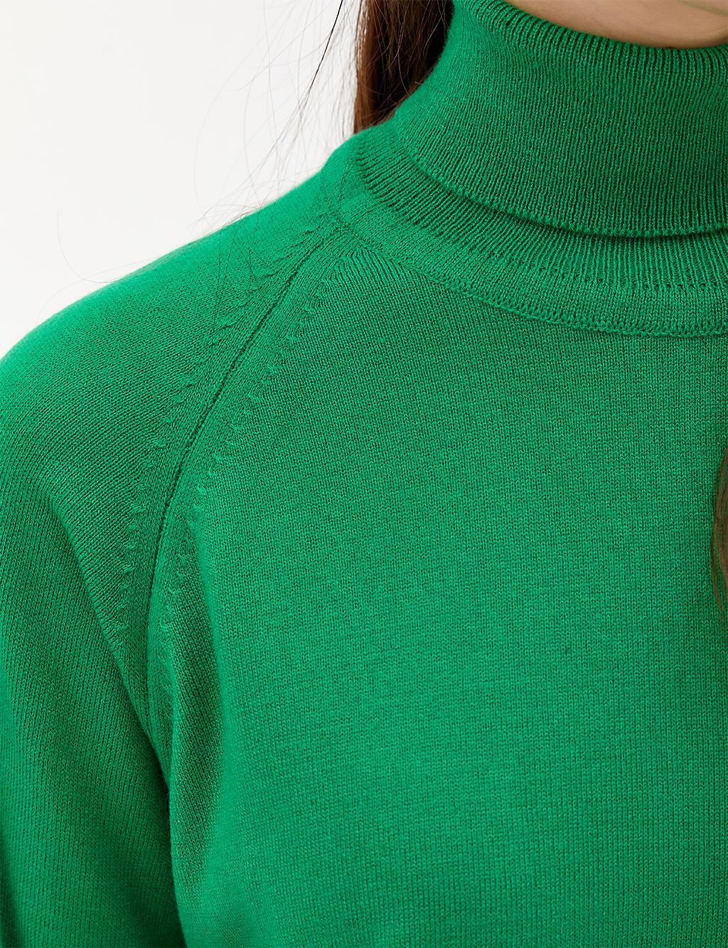 Half Turtleneck Knitwear Tunic Green