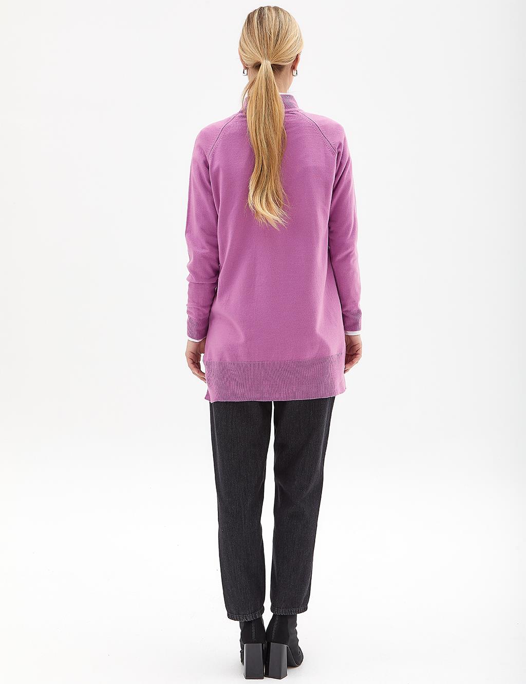Half Turtleneck Knitwear Tunic Lilac