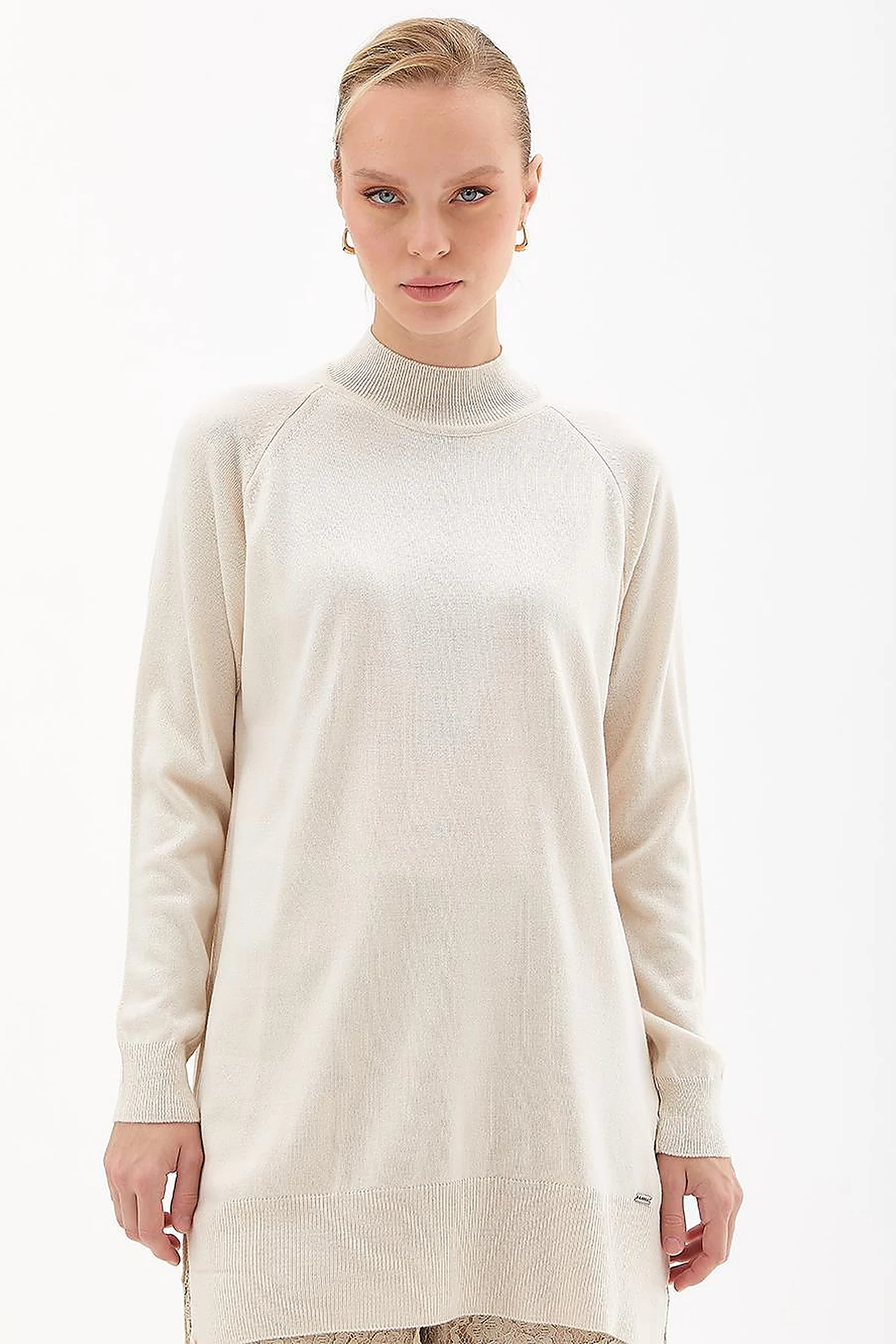 Half Turtleneck Knitwear Tunic Ecru