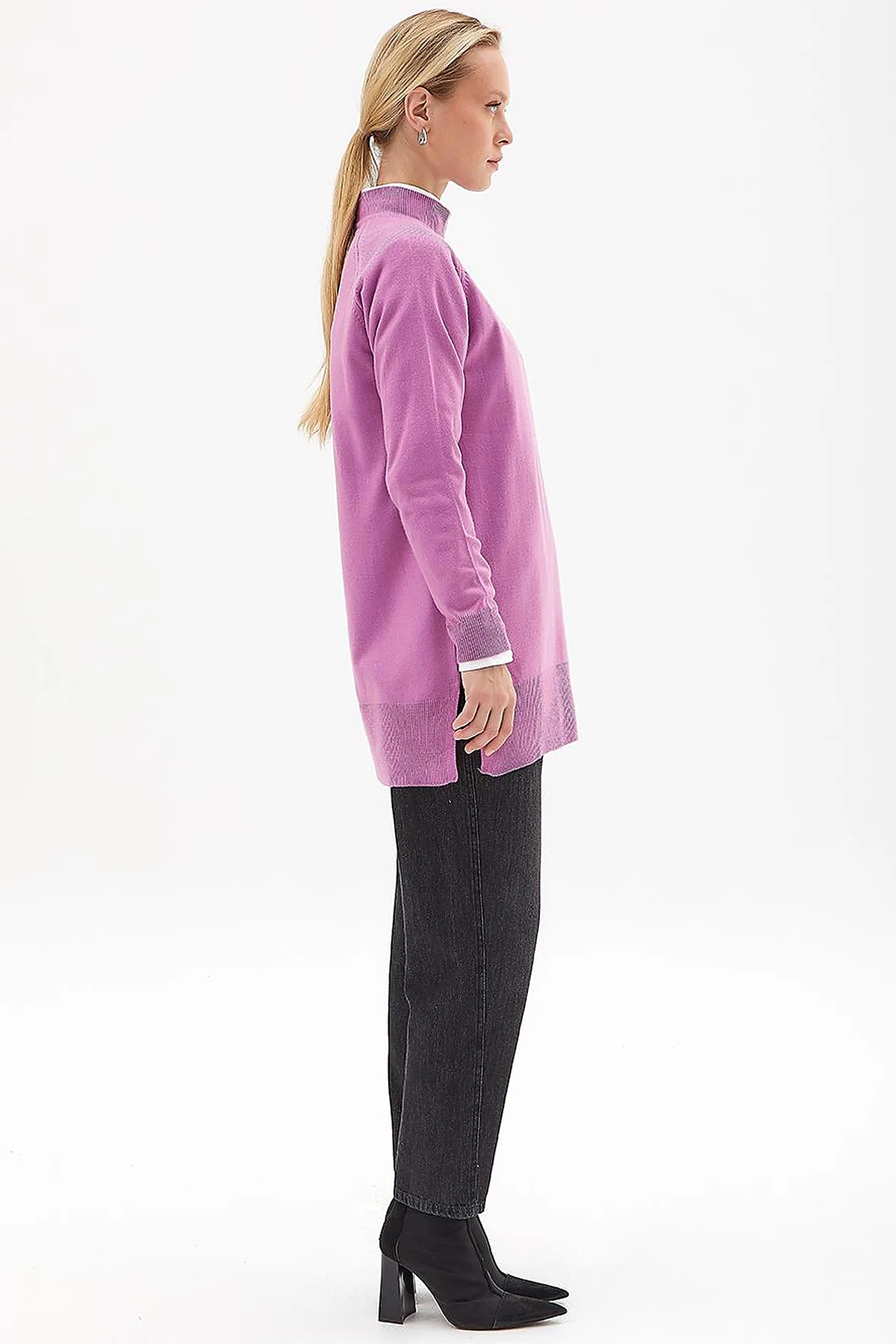 Half Turtleneck Knitwear Tunic Lilac