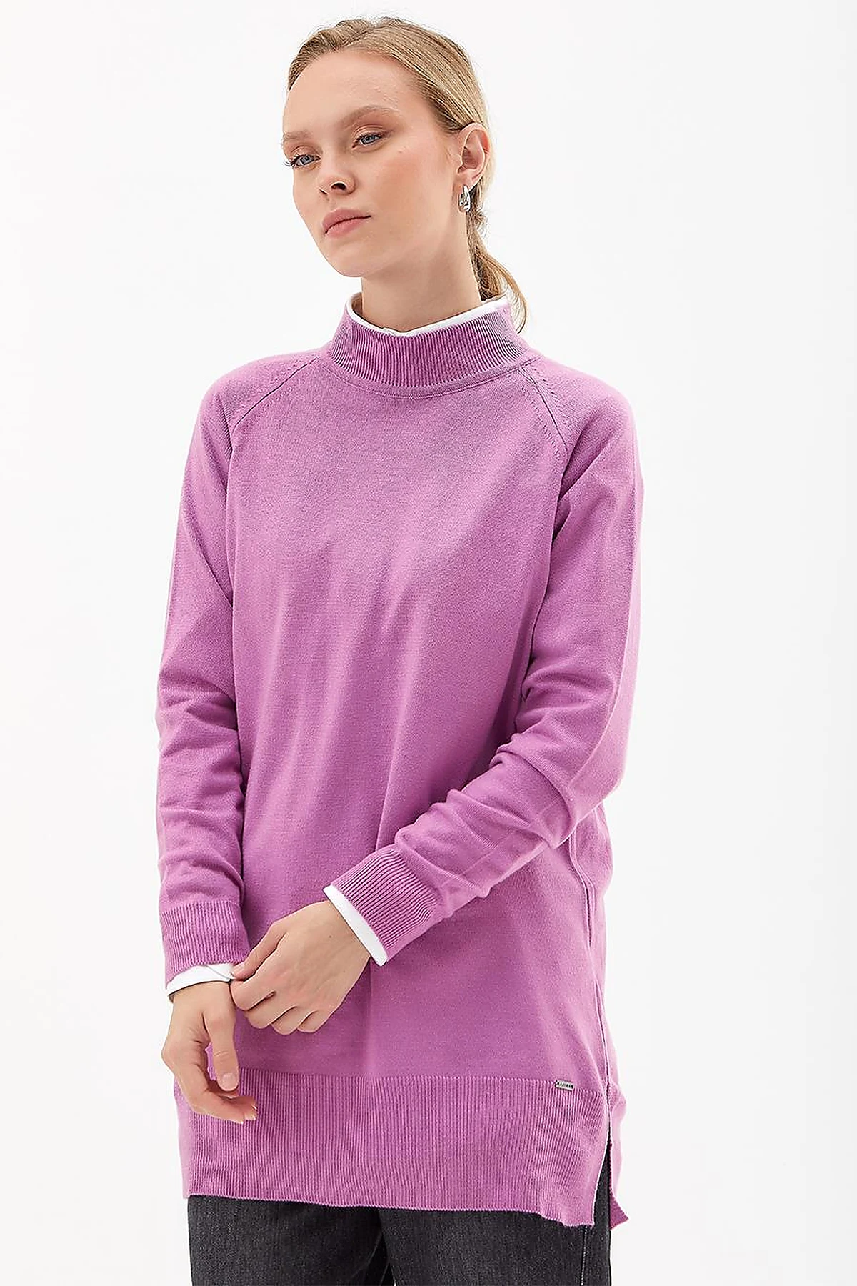 Half Turtleneck Knitwear Tunic Lilac