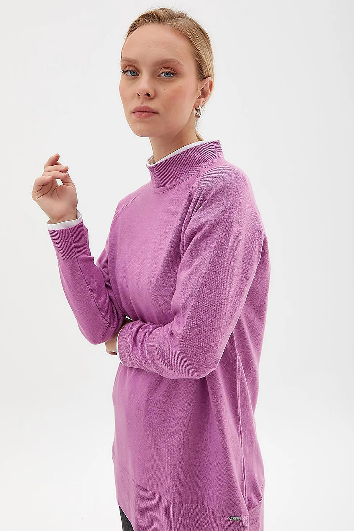 Half Turtleneck Knitwear Tunic Lilac