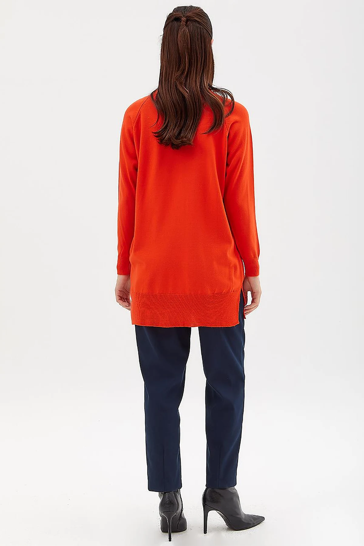 Half Turtleneck Knitwear Tunic Coral