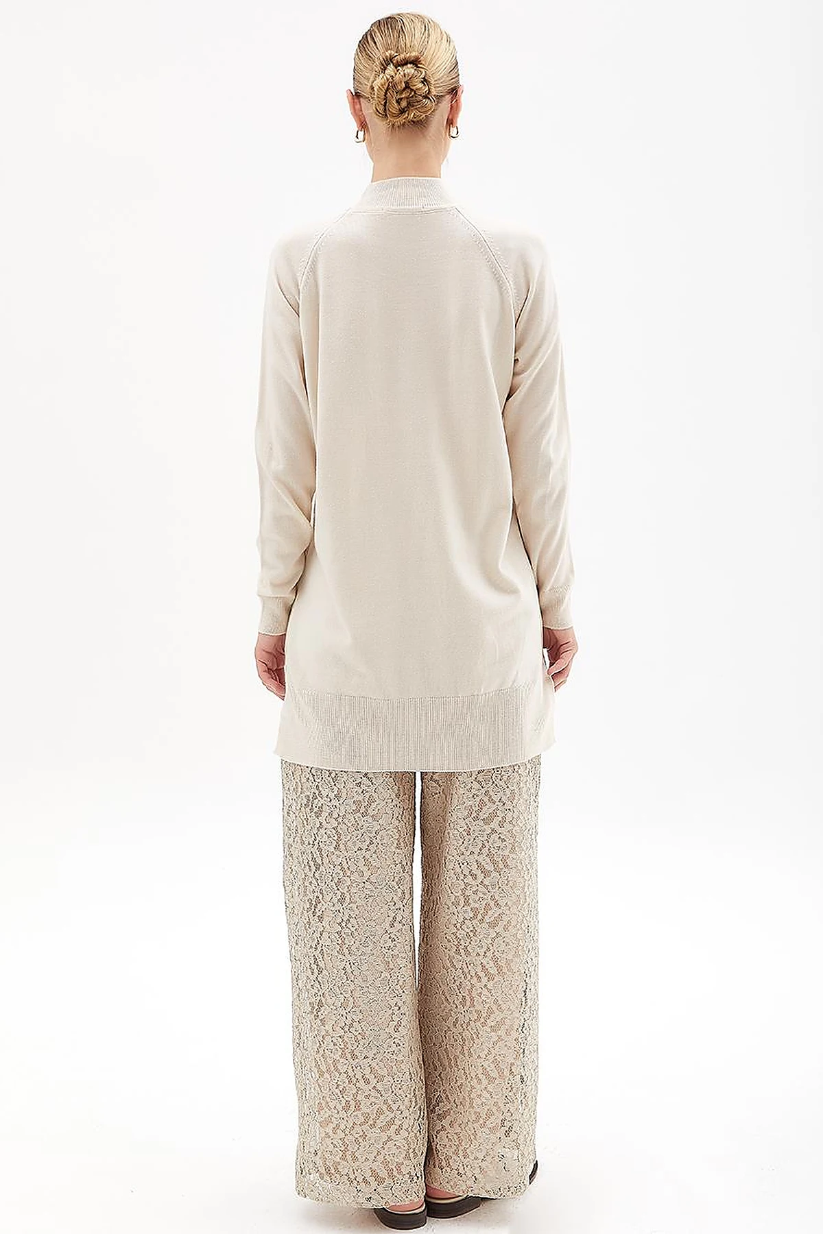 Half Turtleneck Knitwear Tunic Ecru