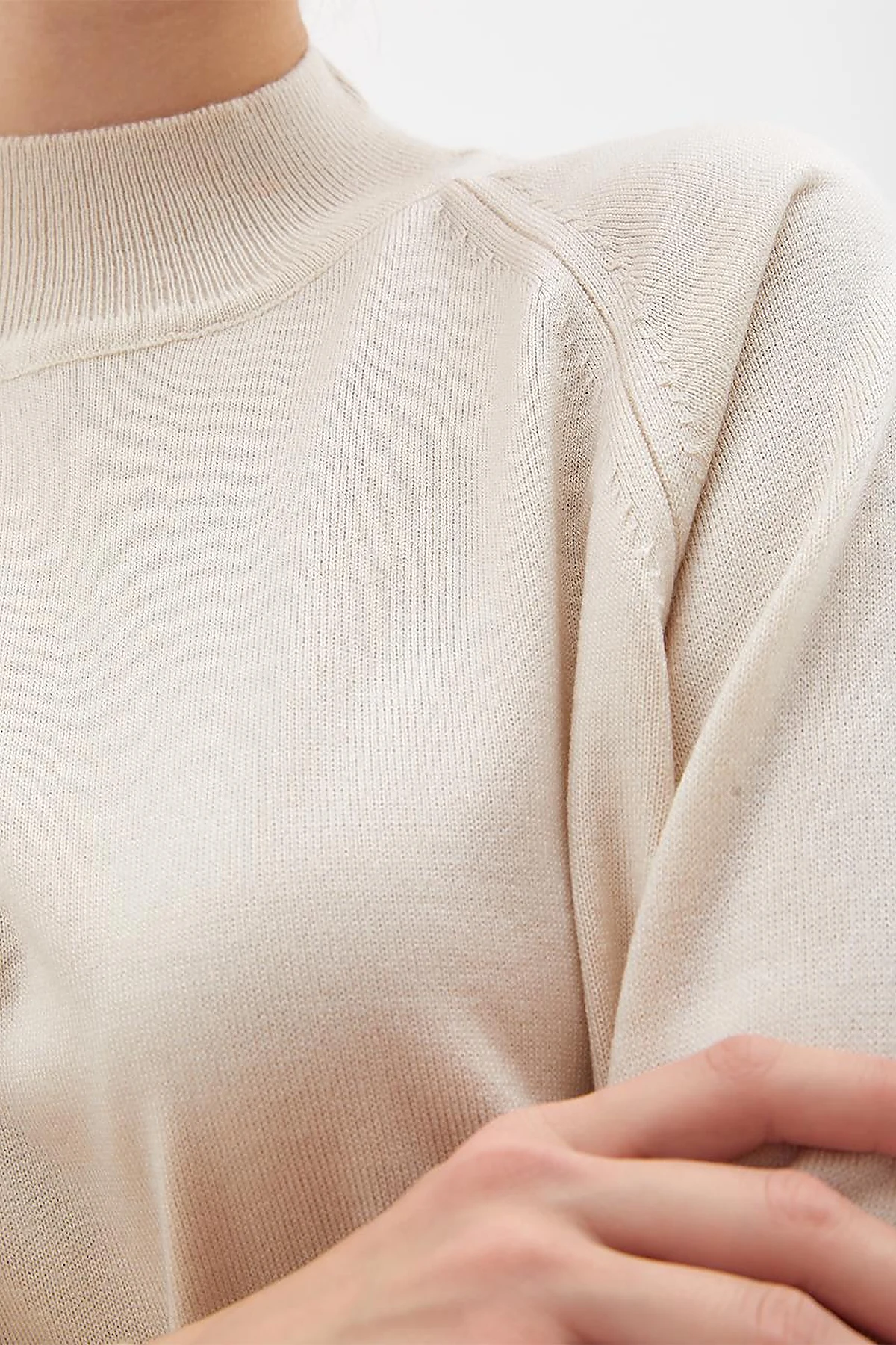 Half Turtleneck Knitwear Tunic Ecru