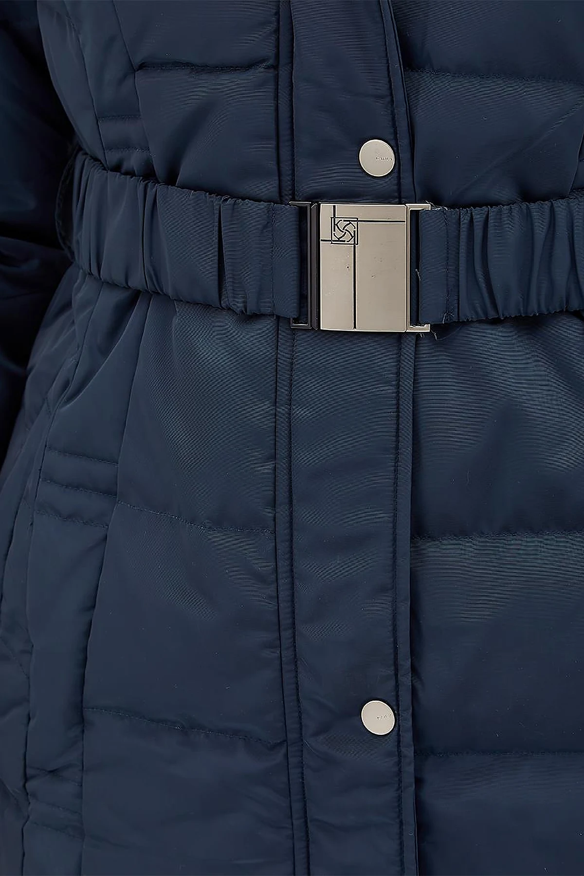 Down Coat With Belt Navy