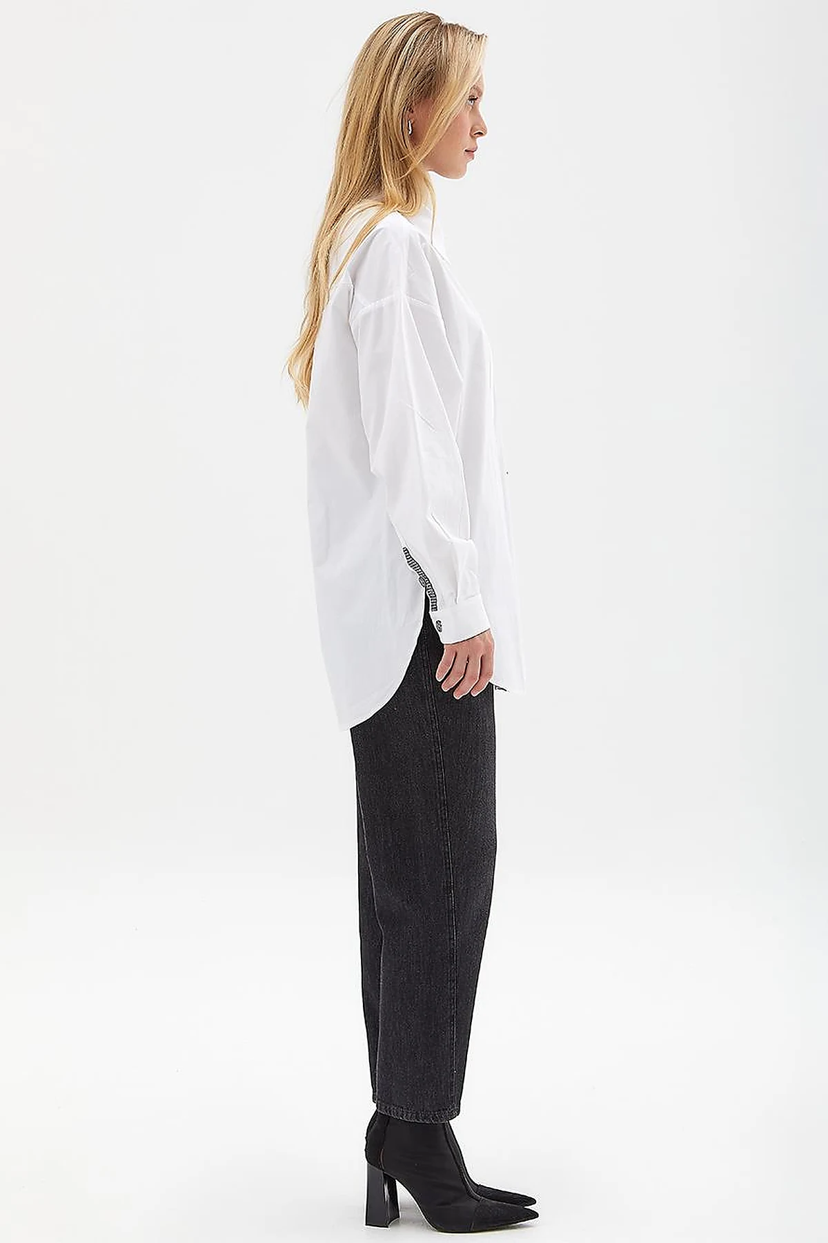 Oversize Poplin Tunik Optik Beyaz