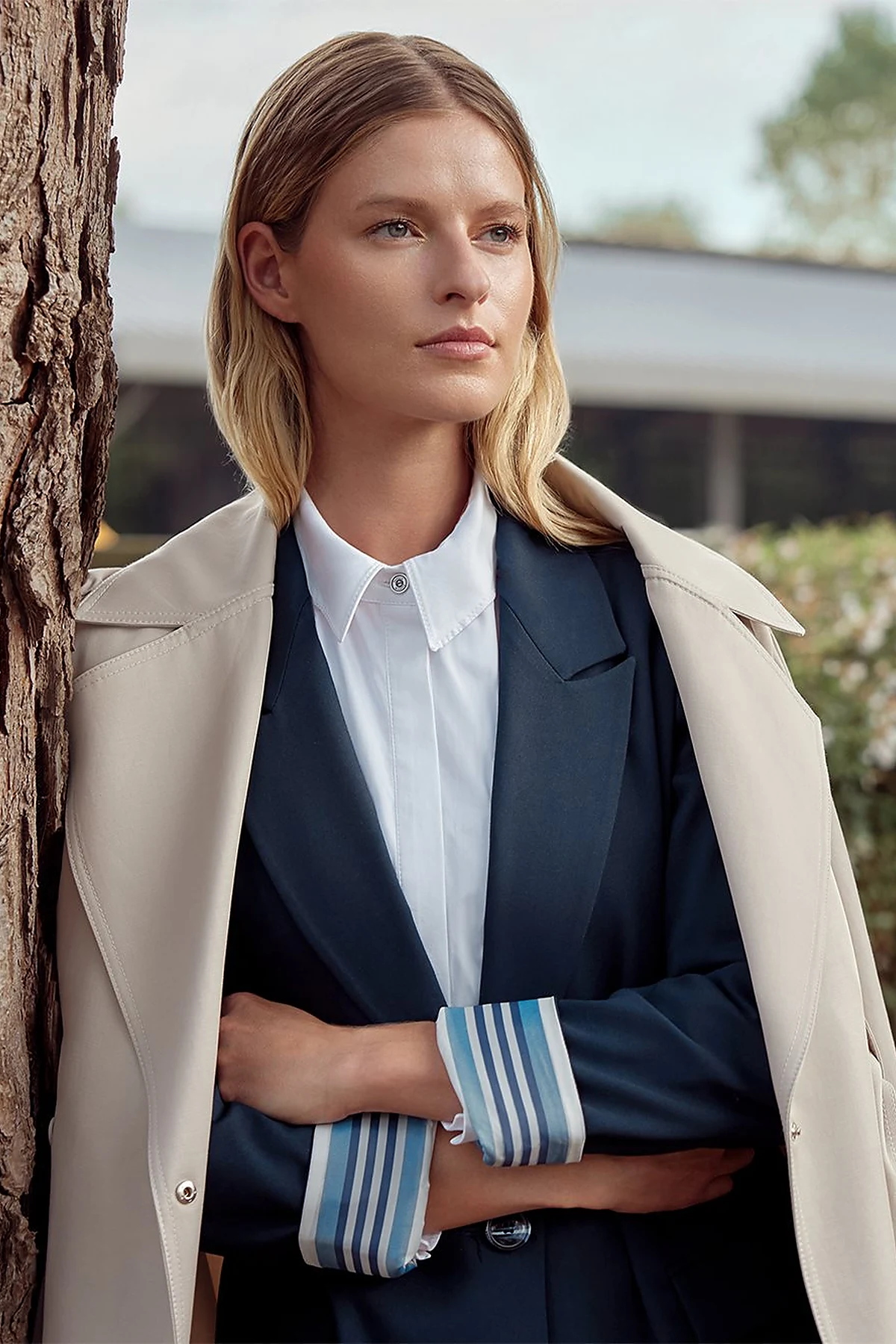 Kuşaklı Blazer Ceket Lacivert