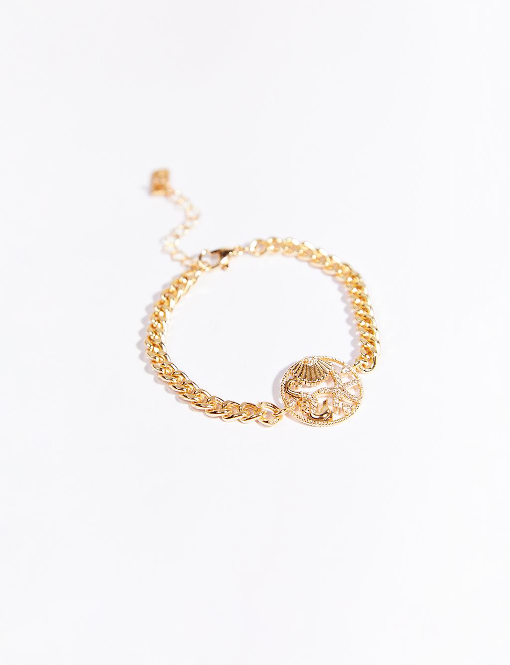 Figured Chain Bracelet Gold
