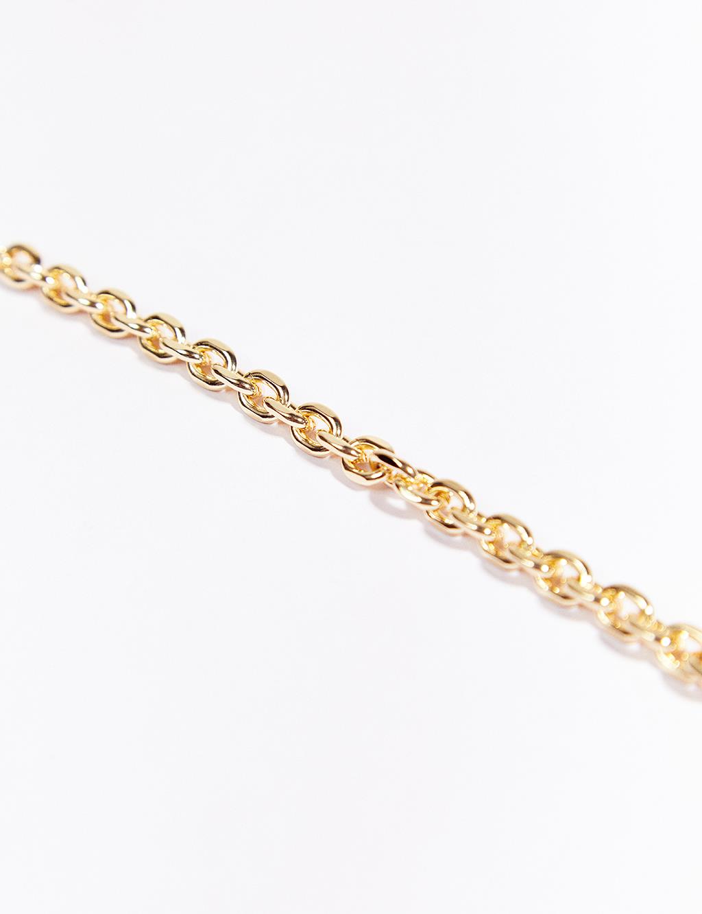 İçiçe Geçen Zincir Bileklik Gold