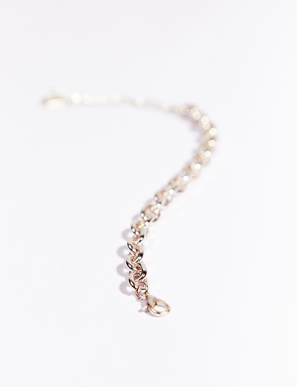 İçiçe Geçen Zincir Bileklik Gümüş