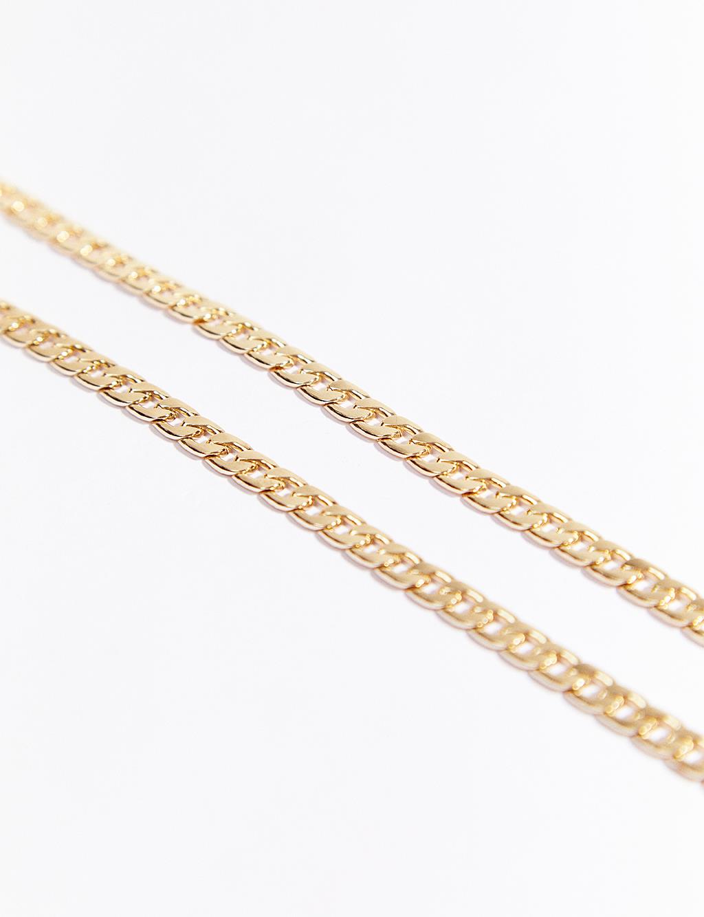 İçiçe Geçen Zincir Kolye Gold