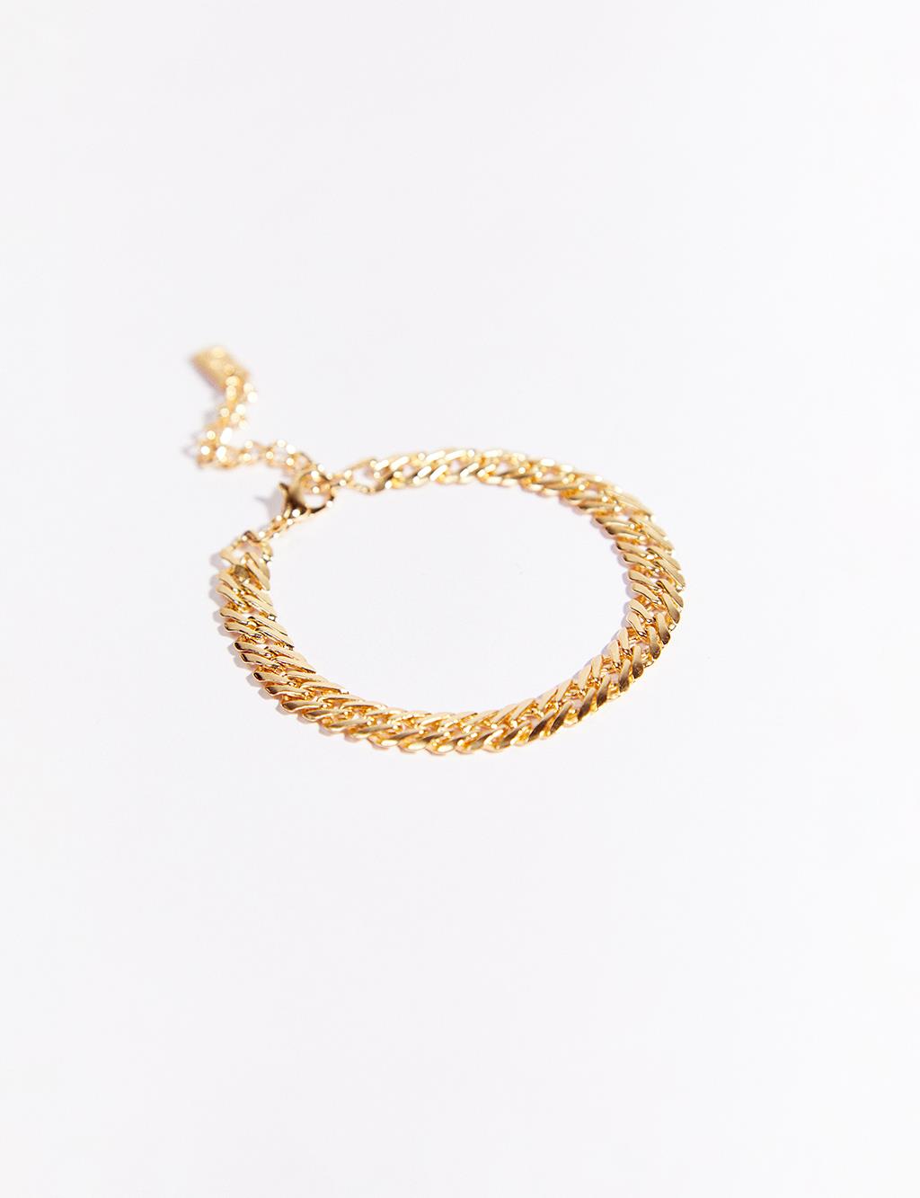 Kalın Zincirli Bileklik Gold