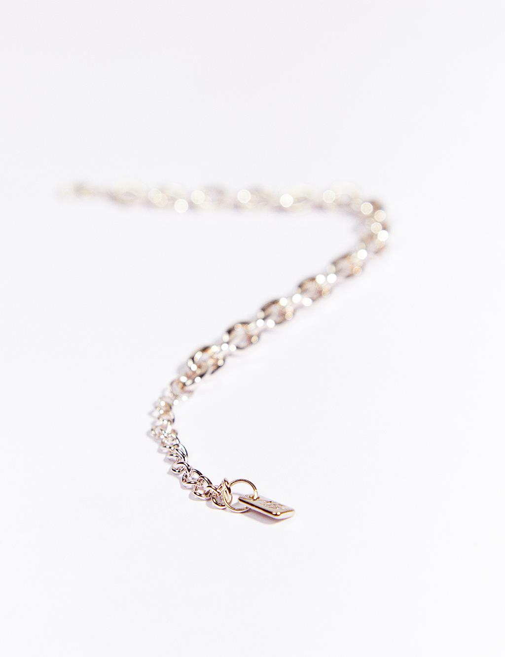 İçiçe Geçen Zincir Bileklik Gümüş