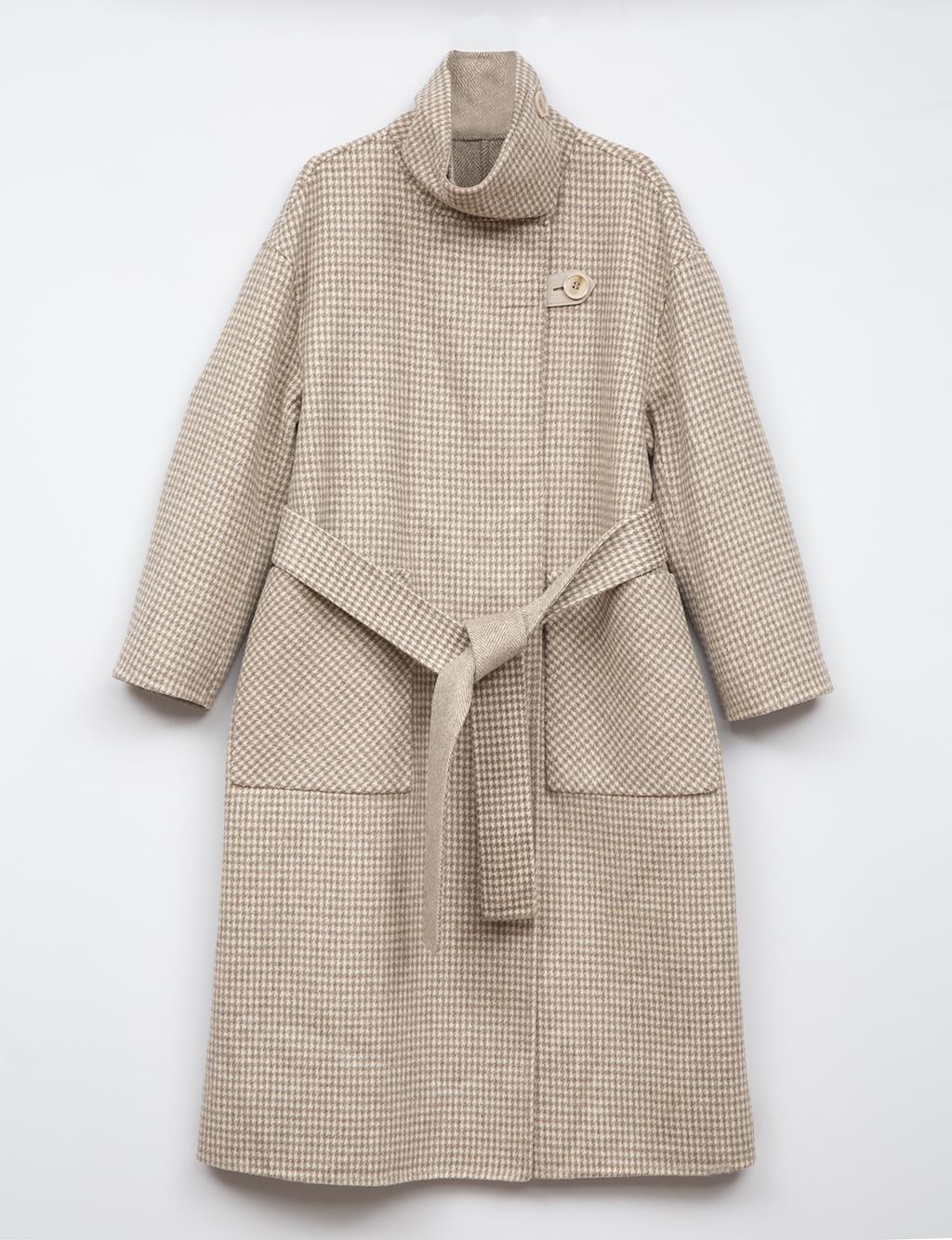 Premium Wool Reversible Coat Stone