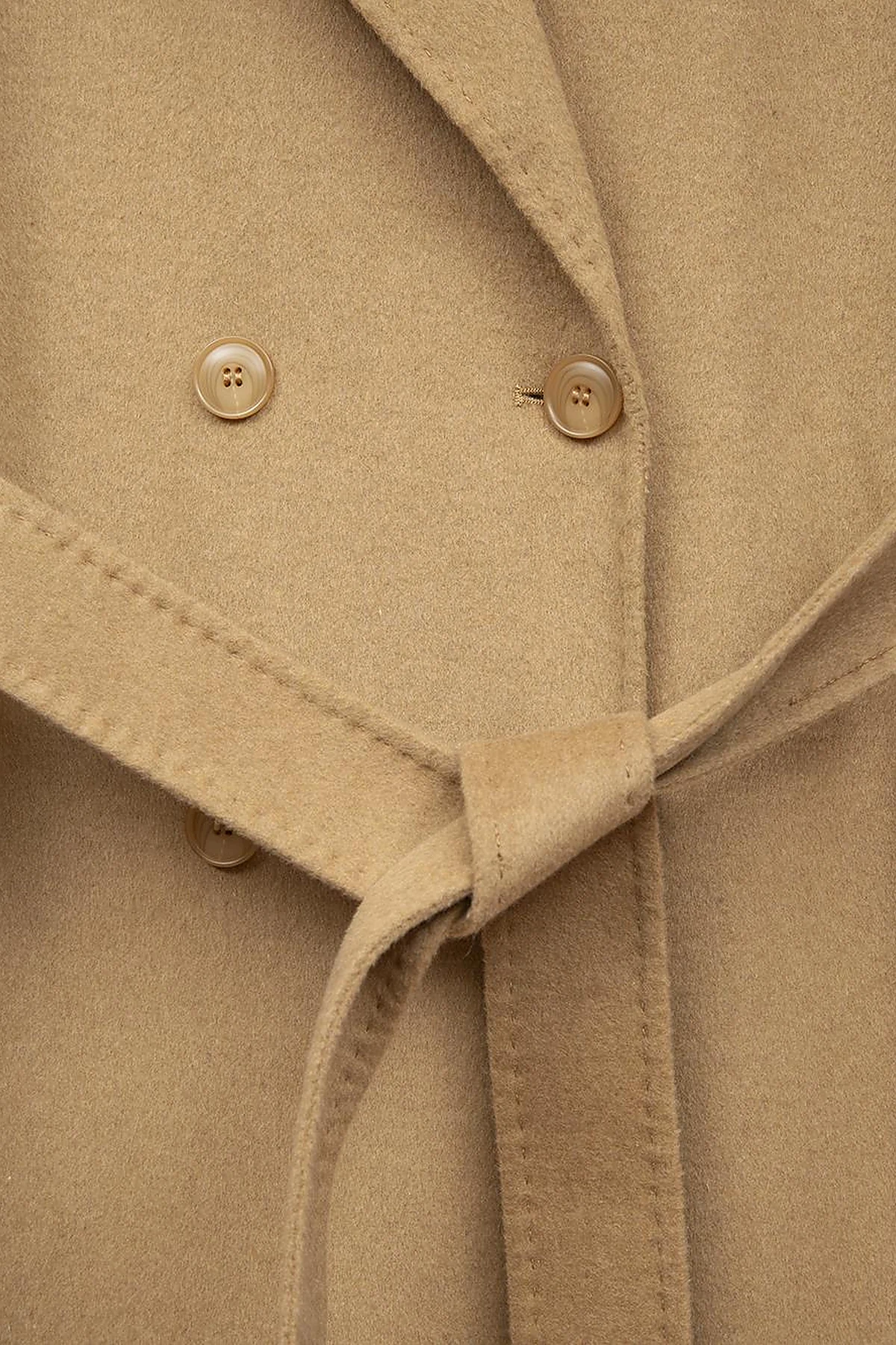 Premium Wool Stitching Detailed Coat Camel