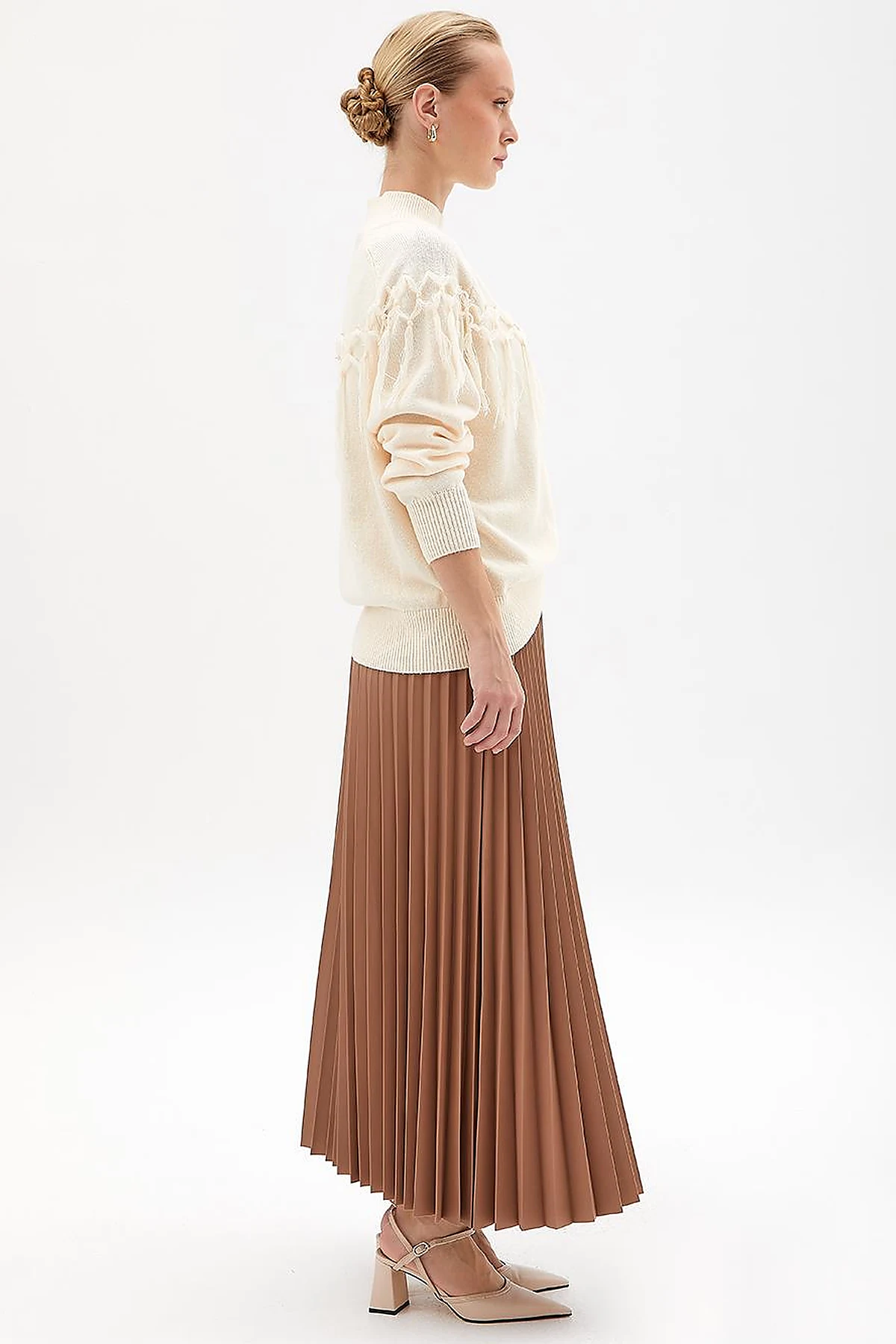 Exclusive Tasseled Knitwear Tunic Stone