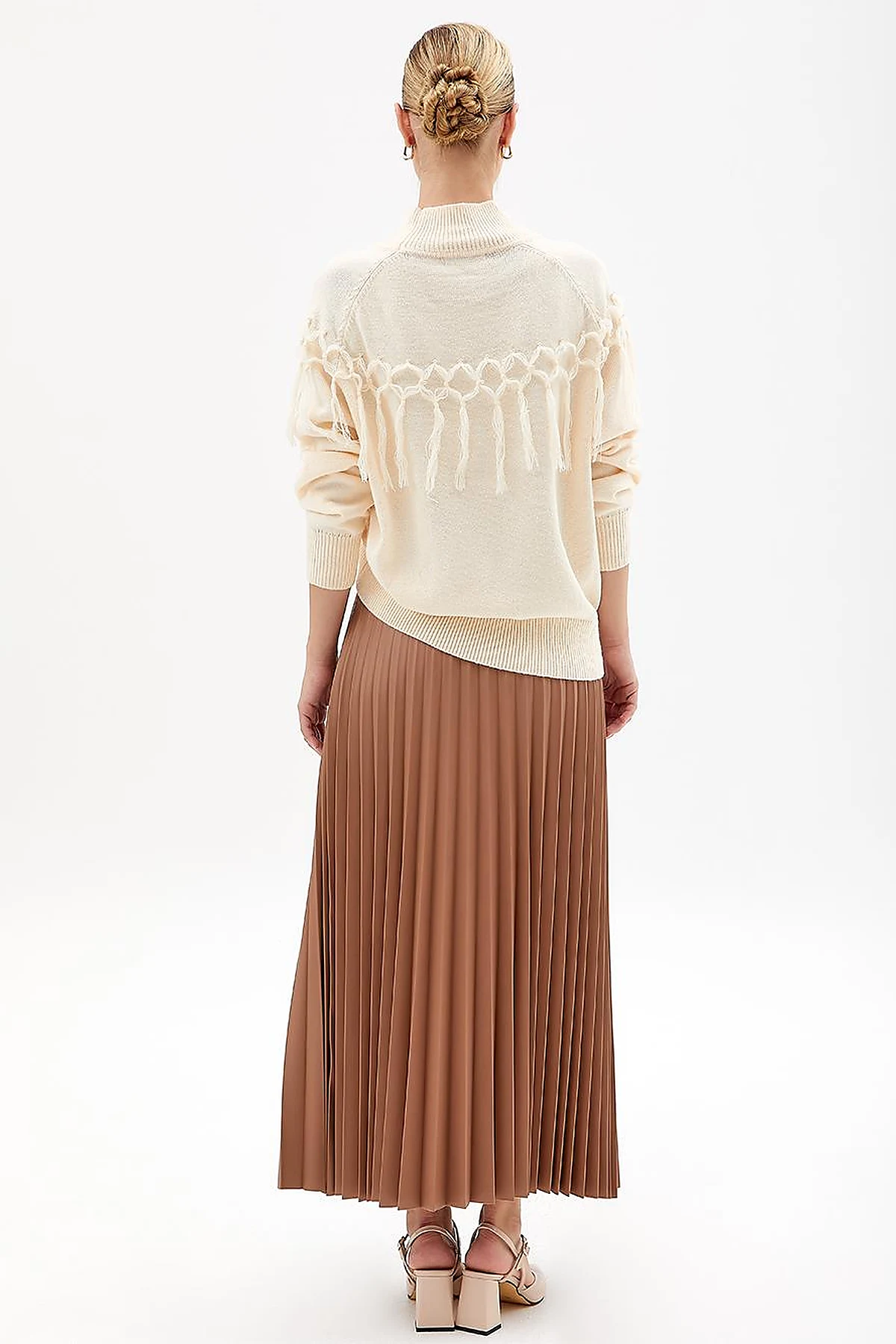 Exclusive Tasseled Knitwear Tunic Stone