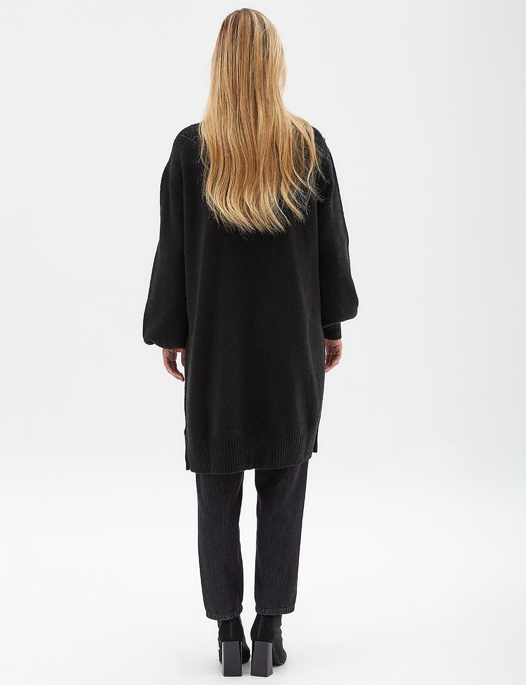 Exclusive Pearled Knitwear Tunic Black