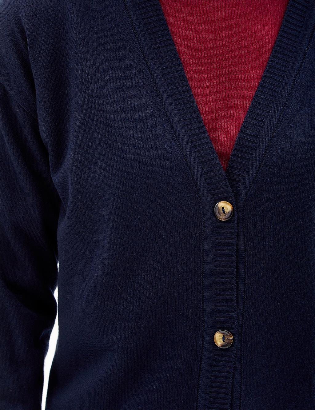 Basic Knitwear Cardigan Navy Blue