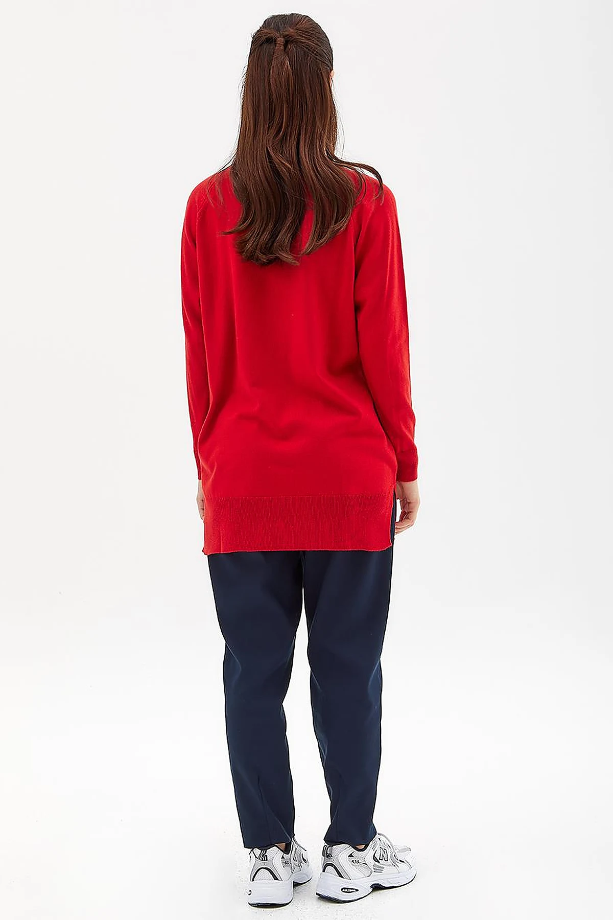 Half Turtleneck Knitwear Tunic Red