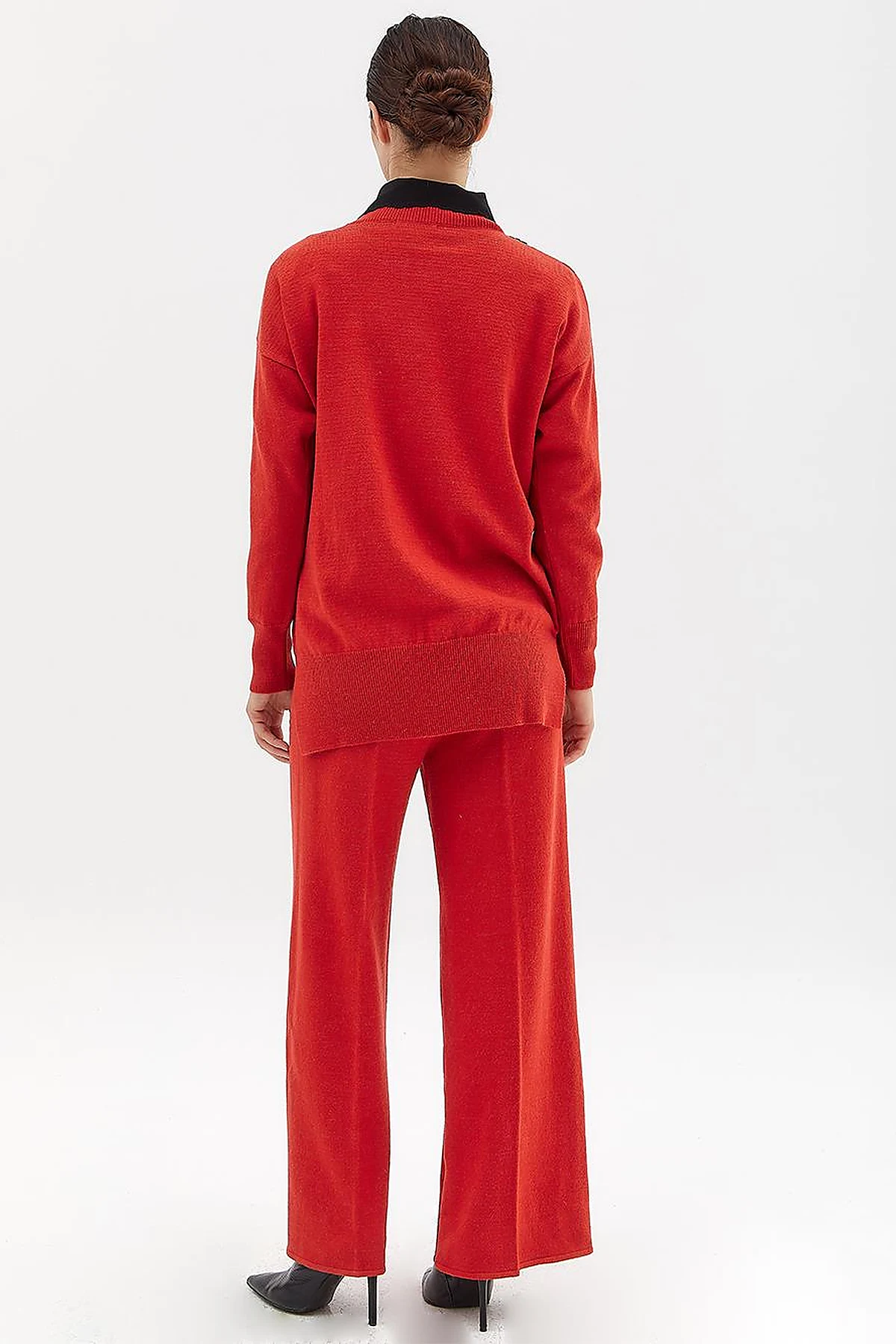 Drop-Shoulder Half Turtleneck Knit Tunic Tile