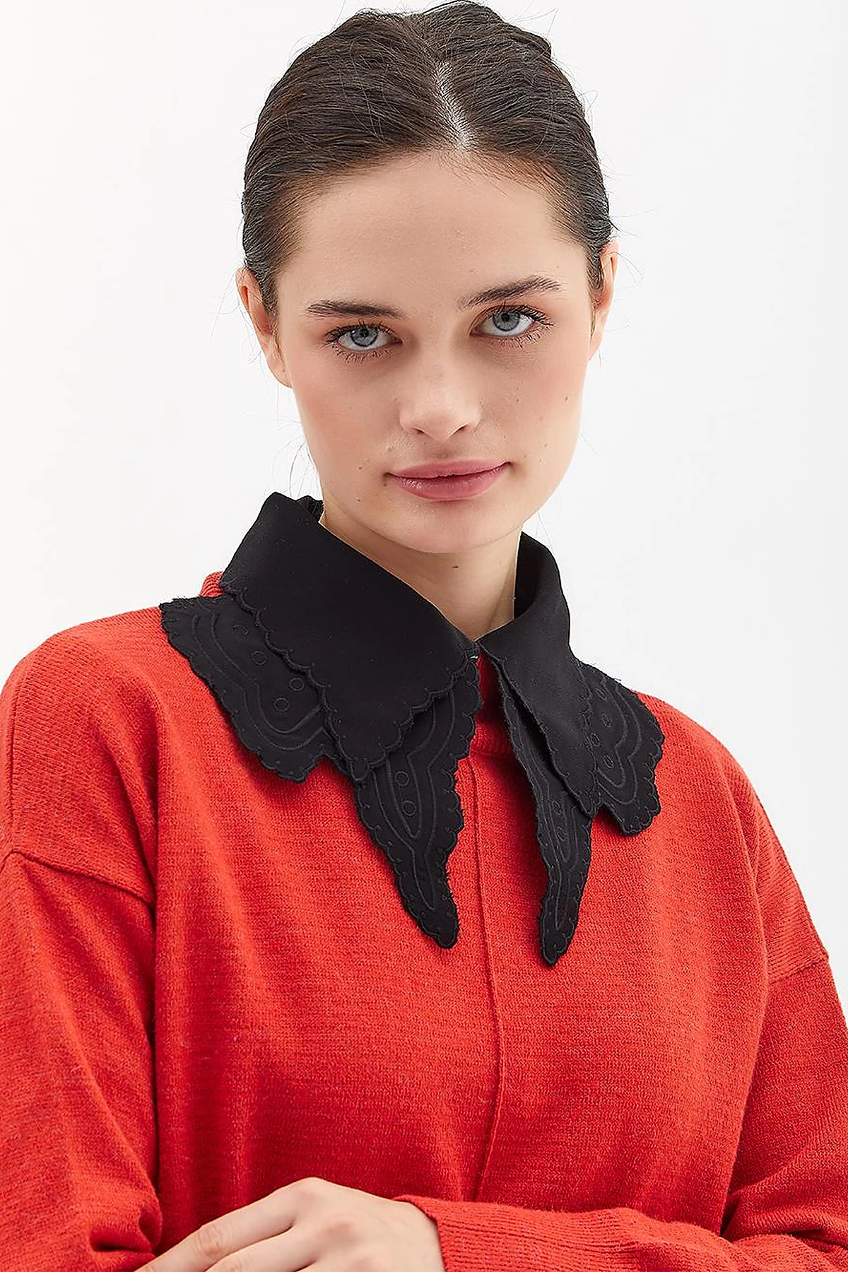 Drop-Shoulder Half Turtleneck Knit Tunic Tile