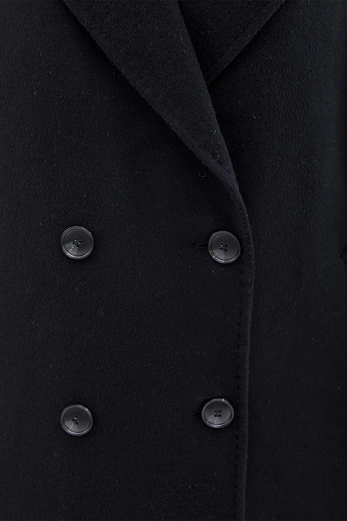 Premium Wool Stitching Detailed Coat Black
