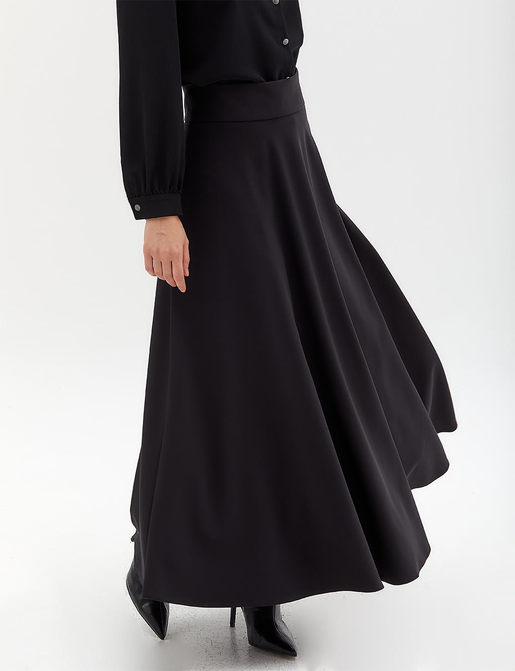 High Waist Flared Skirt Black