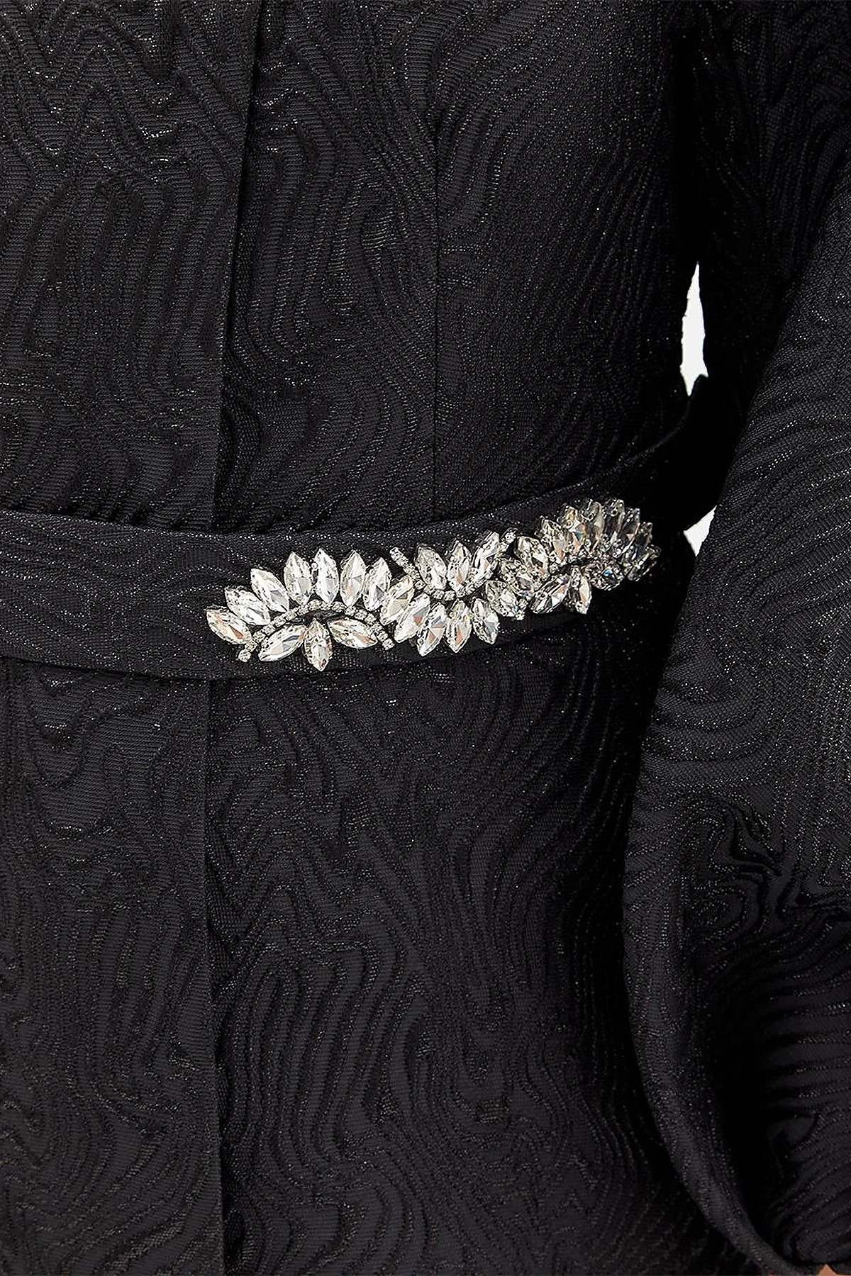 Jacquard Animal Print Pattern Jacket Black