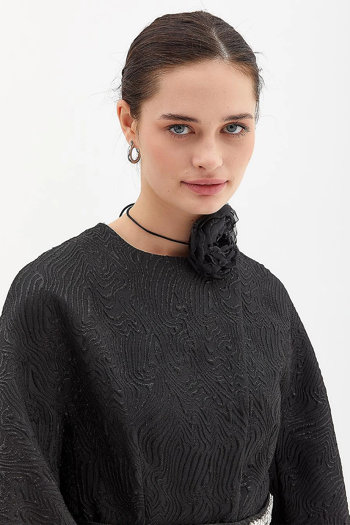 Jacquard Animal Print Pattern Jacket Black