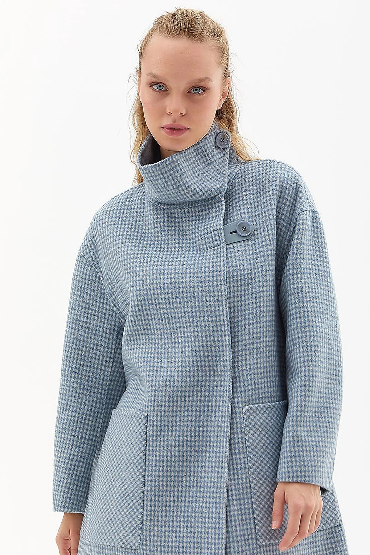 Premium Wool Double-Sided Coat Aviator Blue