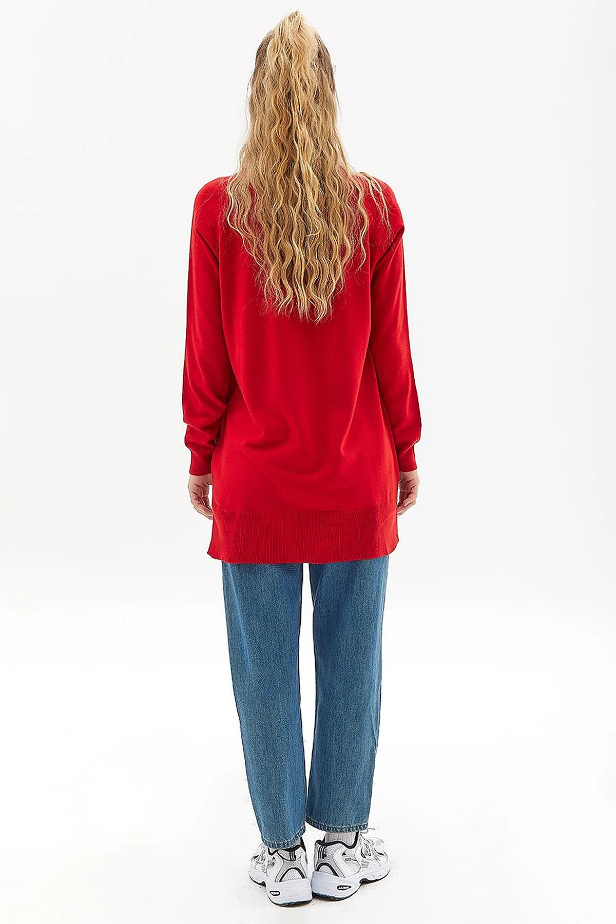 Turtleneck Knitwear Tunic Red