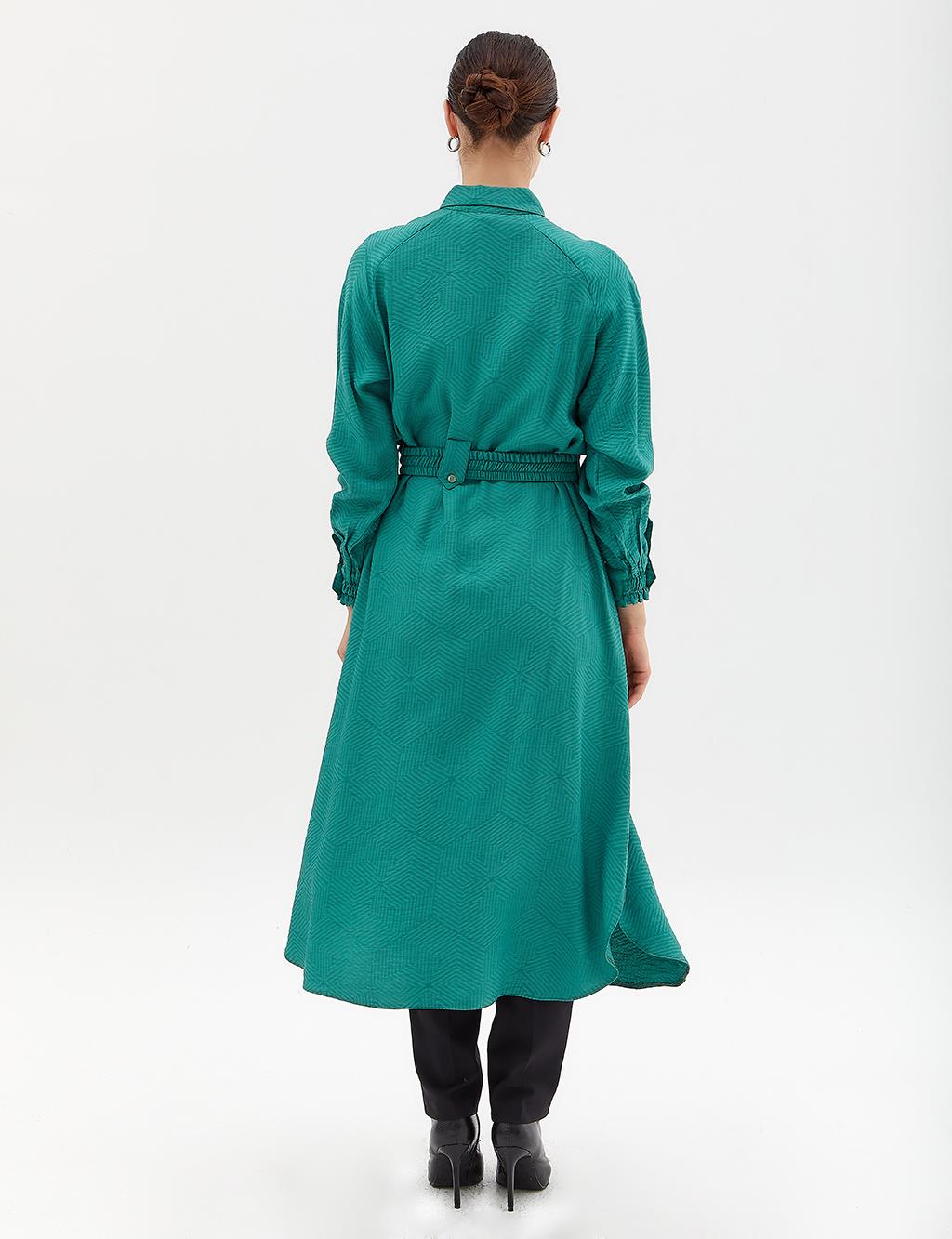 Double Pocket Full Length Tunic Nile Green