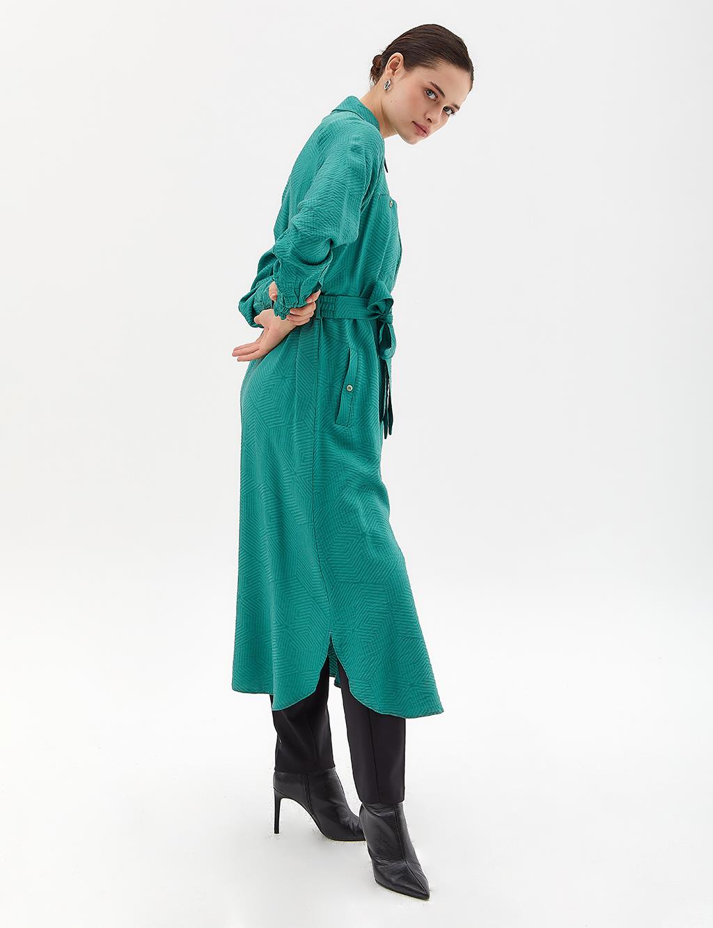 Double Pocket Full Length Tunic Nile Green