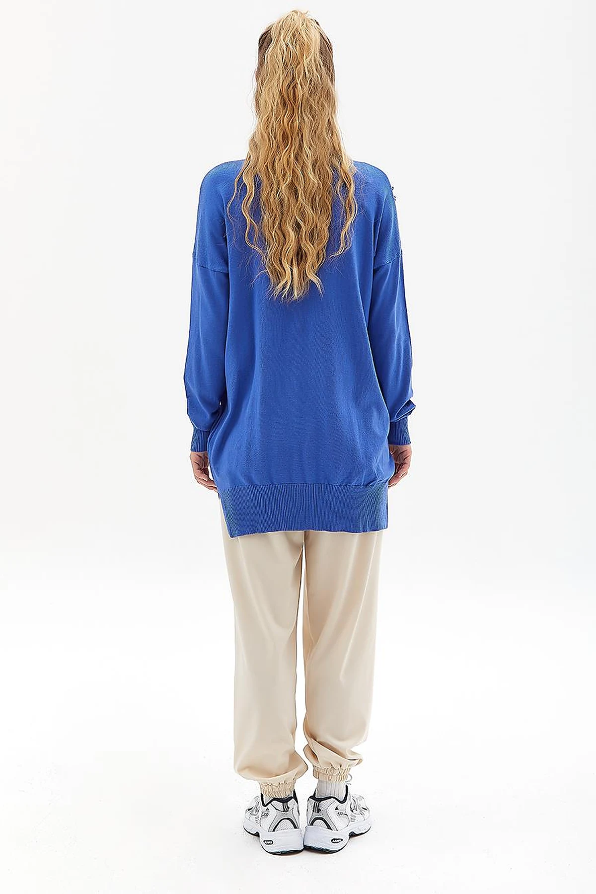 Decorative Tassel Knitwear Tunic Indigo
