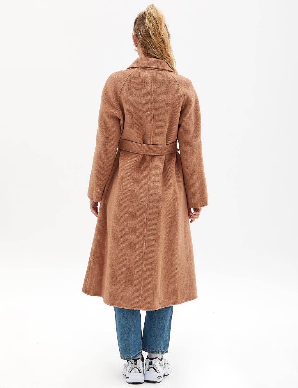 Whistles wool textured outlet belted coat