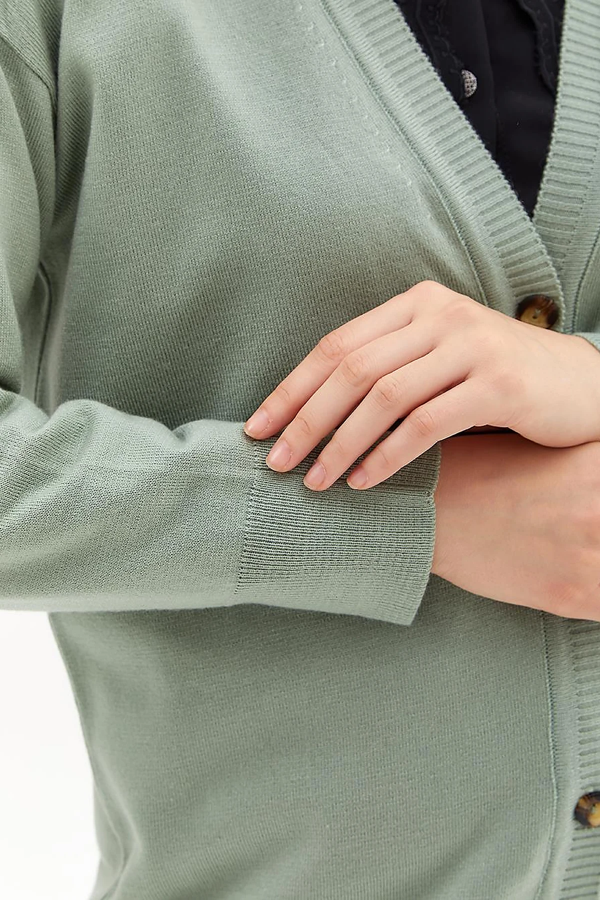 Basic Knitwear Cardigan Moss Green