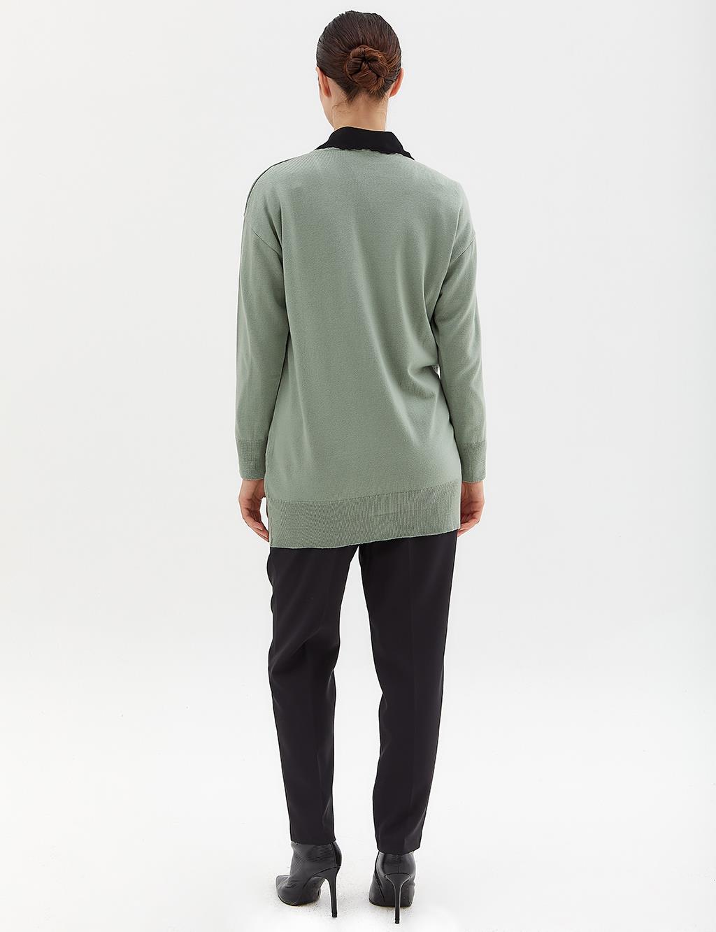 Basic Knitwear Cardigan Moss Green