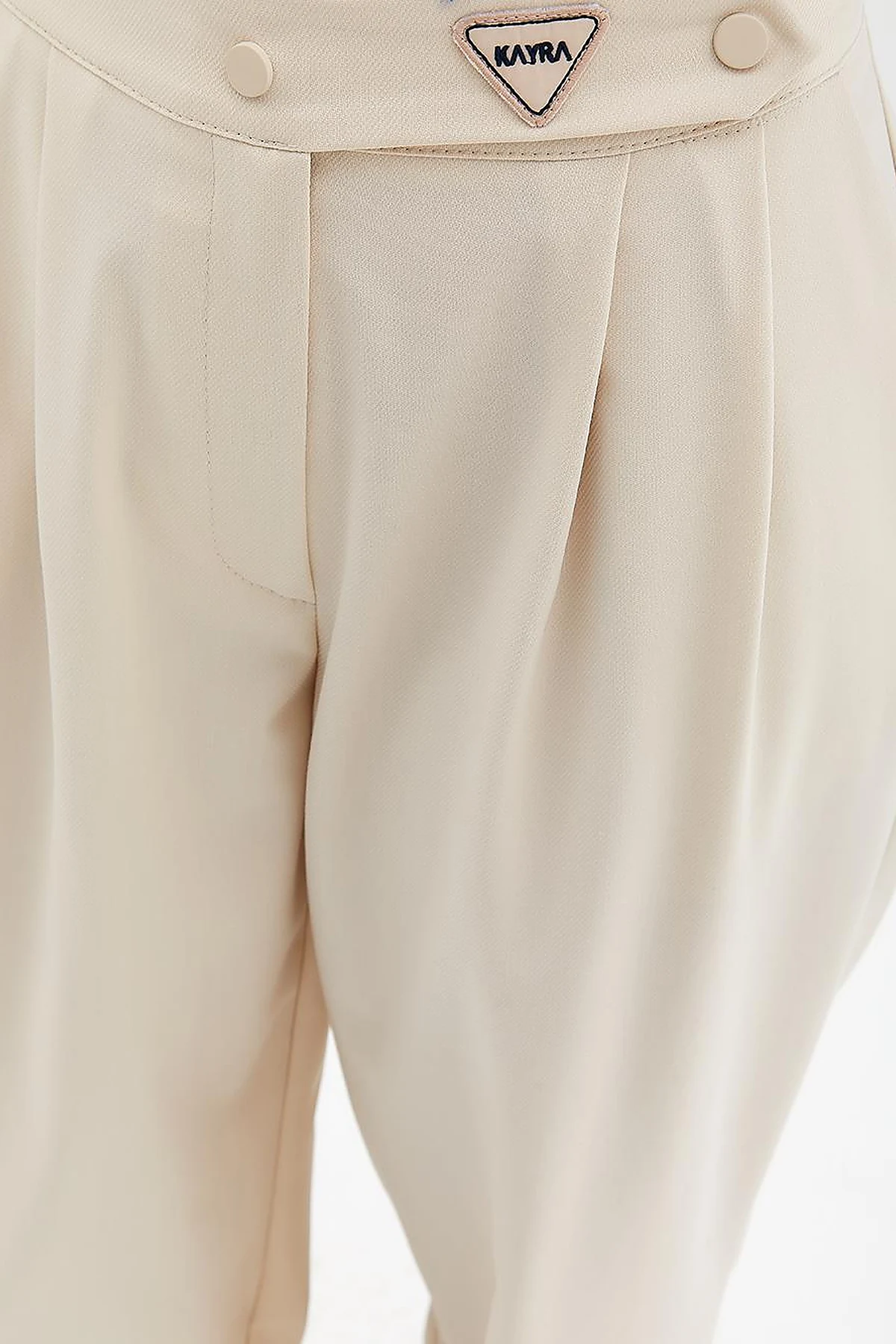 Beli Lastikli Jogger Pantolon Krem