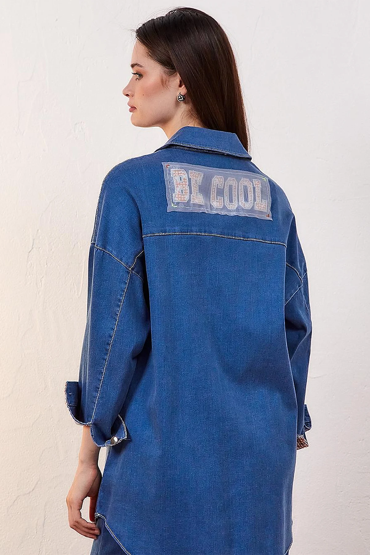 Metal Buttoned Denim Jacket Indigo