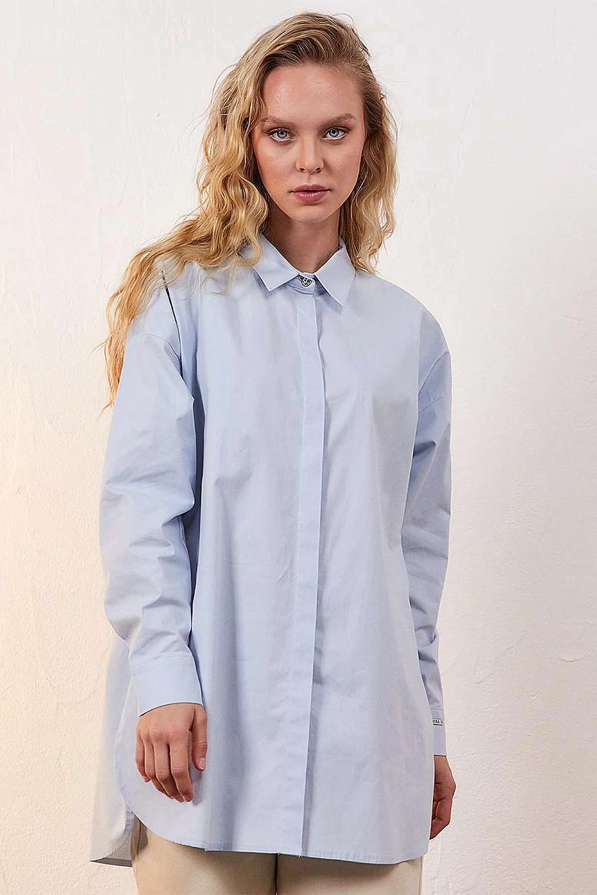 Patchwork Hidden Basic Tunic Blue