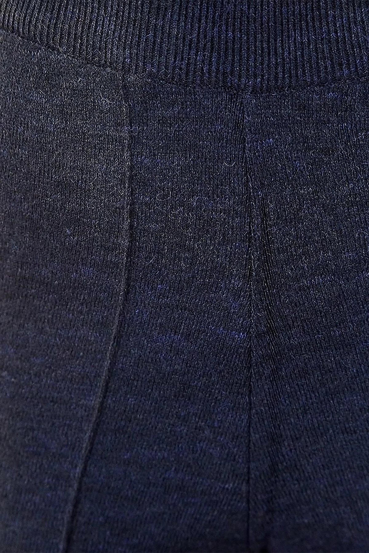 Wide Leg Knitwear Trousers Navy Blue
