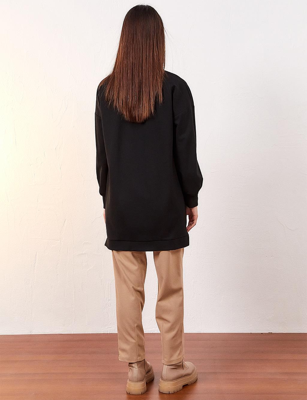 Thread Design Sweatshirt Black