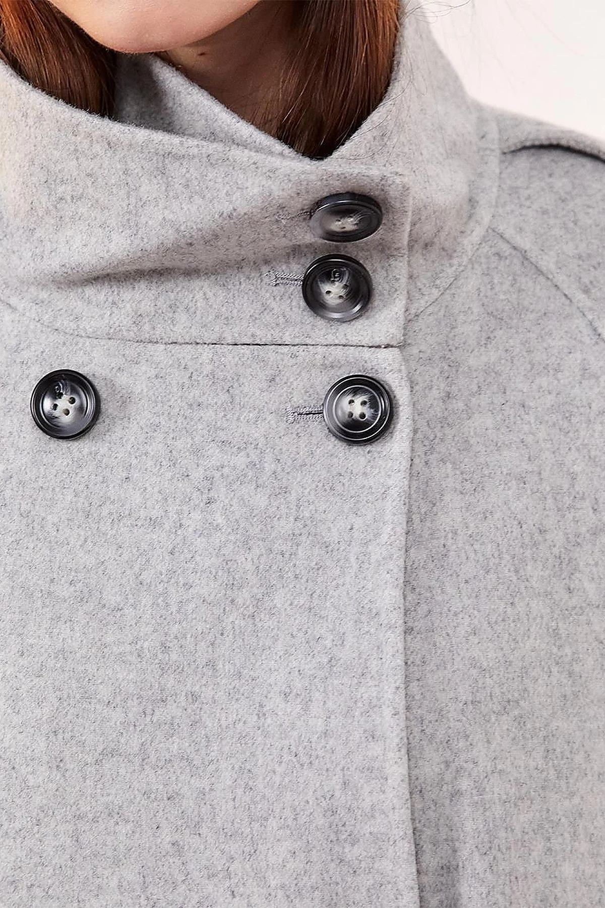 Premium Wool Stand Collar Coat Light Gray